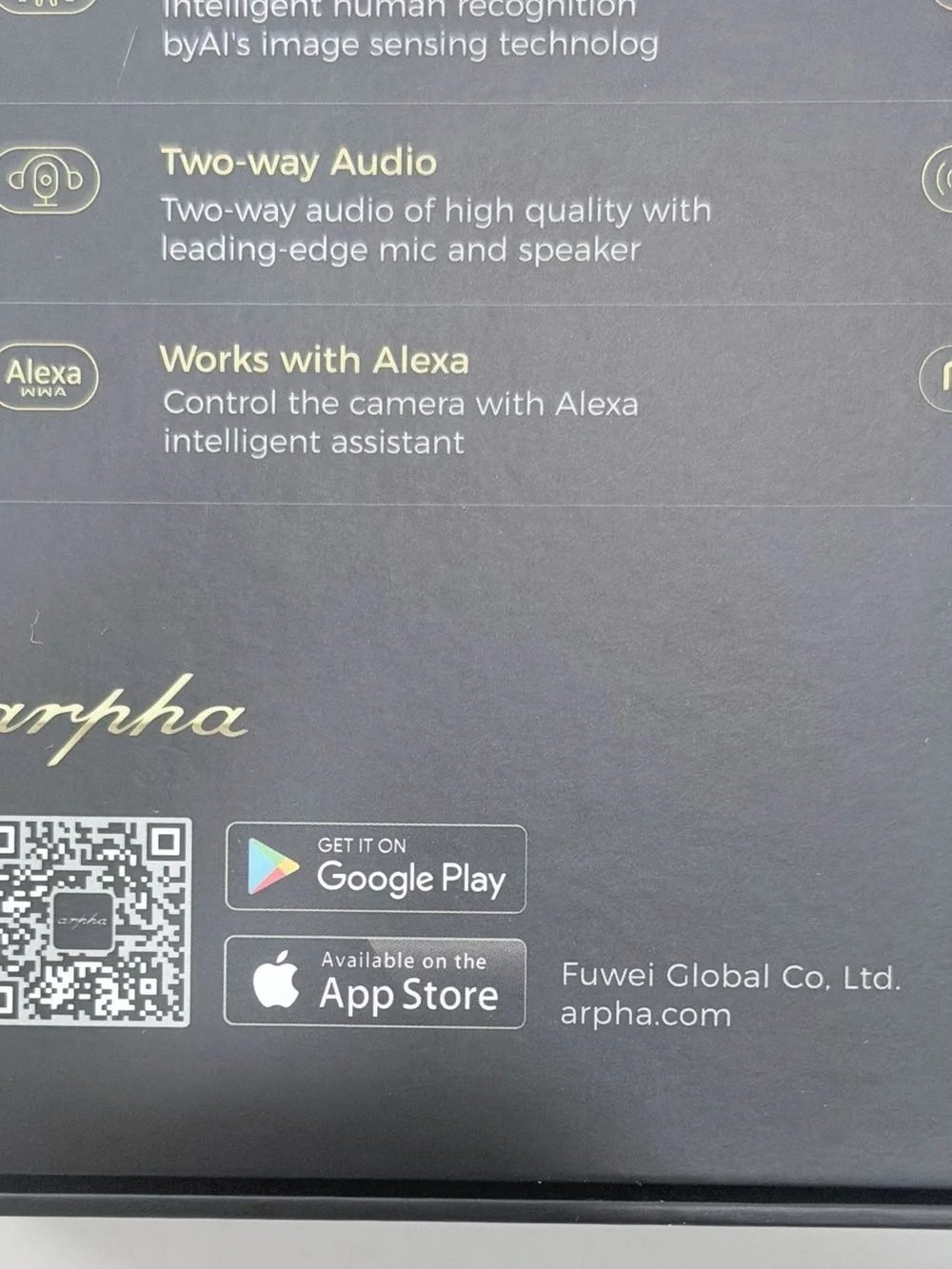 the Arpha QHD 2K WiFi IP Camera (Model: P160)